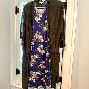 Maurice’s size 4x floral dress brand new with tags and size 0x Green Kimono